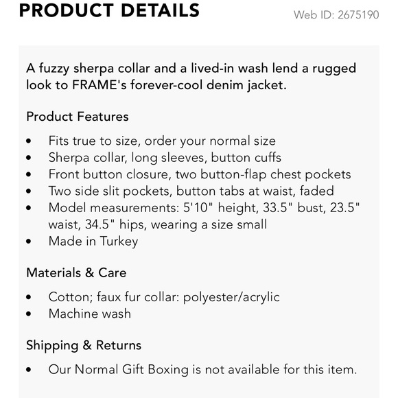 New frame denim le sherpa jacket xs - Picture 5 of 5